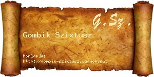 Gombik Szixtusz névjegykártya